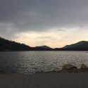 Stormy skies over Tenaya Lake in Yosemite