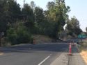 Puzzle of the Punctured Tires, temporary markers using metal Hwy 49-108 Jamestown Sept 7 2017
