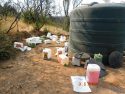 Water tank and plant grow bottles found at an illegal grow in Mountain Ranch