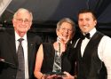 Don and Charlotte Frazier receive Irving J. Symons Award from Andrew Jahn of Adventist Health