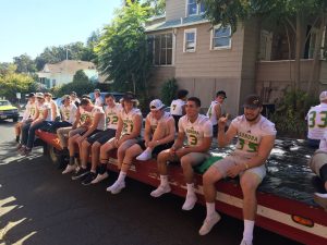 Wildcat Football Players during Homecoming Parade