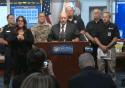 Governor Brown and others speak at the state's OES operation center