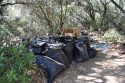 Debris and garbage at an eradicated marijuana grow - Andreas Vista Dr, San Andreas
