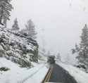 Caltrans plow on Highway 108 Sonora Pass