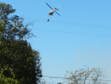 Columbia aircraft over Summit Avenue preparing to make a drop on a fire near Sonora HIgh Oct 24 2017