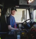 San Andreas Fire Protection District Engineer Kevin Hall behind the wheel