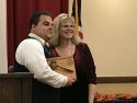 Outgoing President Brandon Russell recognized by Harrison
