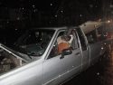 Dog in jacket at drug bust scene