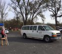 Black Oak Casino van pulls away after making coat donations to 2017 Interfaith Coat Drive at Santa Fly-in