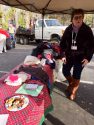 Collecting and counting coat donations at 2017 Interfaith Coat Drive and Santa Fly-in