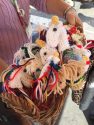 Knit unicorn candy cane giveaways for young donors to the 2017 Interfaith Coat Drive and Santa Fly-in