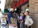 Sheriff Mele gets an earful from Coyote Sam's youngest accomplice