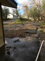 Flood damage by the amphitheater and parking lot at Mary Laveroni Park