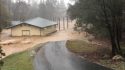Flood damage by the amphitheater at Mary Laveroni Park
