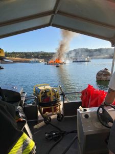 House Boat Fire On New Melones