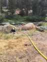 Fire hose from port-a-tanks to Eagle Creek