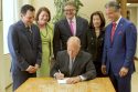 Governor Jerry Brown signs SB 10 eliminating bail in the state