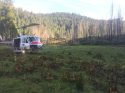 CAL Fire Columbia-Airbase Copter 404 lands to help downed plane Aug 20 2018
