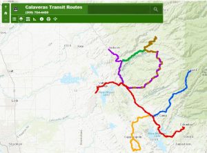 Calaveras Transit Route Map