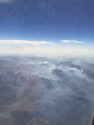 Donnell Fire from plane over Spicer Reservoir on far righ