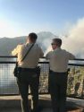 TCSO deputies at Donnell Vista overlooking Donnell forest fire plume Aug 3 2018