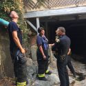 Scene of fire near Woods Creek Bridge