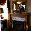 Utica Mansion -- one of the five English tile fireplaces
