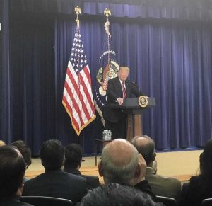 President Donald Trump speaking to county supervisors of California, Hawaii and Alaska