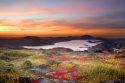 RCRC 2018 Rural County Photo Contest winning picture “Sunset Over New Melones Reservoir with Springtime Flowers on Table Mountain” by Peggy Sells