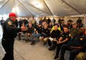 Governor Jerry Brown joins wildfire briefing at Incident Command Post in Chico Nov 14 2018