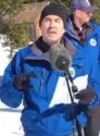 DWR Engineer John King at second manual snowpck reading near Lake Tahoe