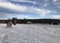 Helicopter helps snowmobiler