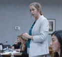 Melissa Cabral argues a point while Alexia Saucedo and Summerville attorneys listen