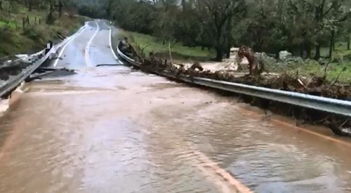 Flooding on Pool Station Road in Calaveras County