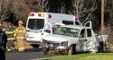 Damaged truck in hit-and-run on Mill Villa Road