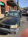 Truck with windows broken out