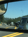 Backups in the rearview mirror on Hwy 49-108 near Jamestown due to Caltrans work May 8 2019