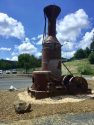 Westside Pavilion parking area near vintage sawmill equipment placement