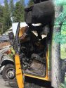 Charred out bus turned RV