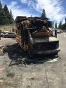 Charred out bus turned RV