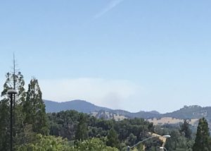 Smoke Visible From Fire Near Snelling