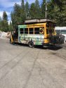 Charred out bus turned RV