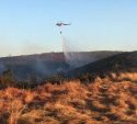 The Whiskey Fire burning at New Hogan Lake in Calaveras County