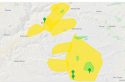 PGE map of remaining outages in Calaveras County
