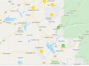 PGE map of remaining outages in the Mother Lode