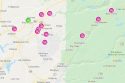 PG&E map of those still without power due to the PSPS in Calaveras County at 5:30 p.m.