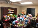 CHP Sonora CHIPS for Kids Toy Drive 2019 with staff at Tuolumne County Health Dept
