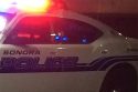 Sonora police patrol car at night