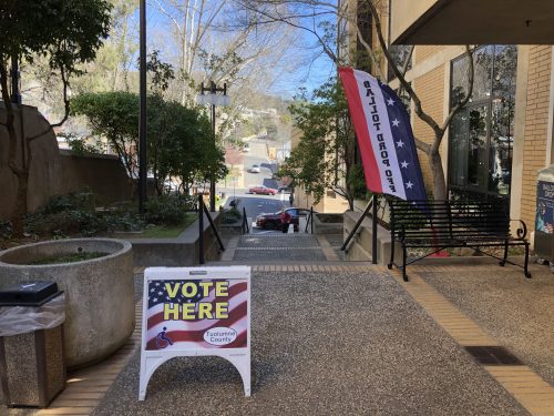 Voting center at the Tuolumne County Elections Office in Sonora