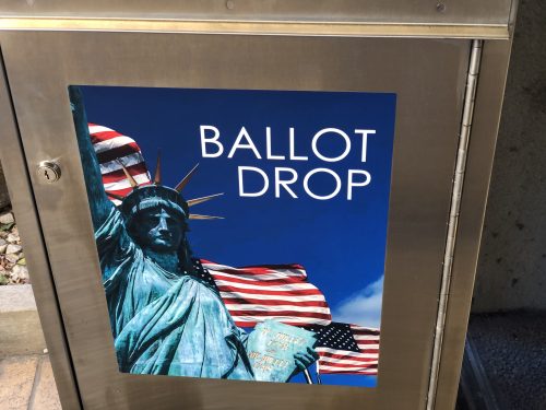 Drop off box at Tuolumne County Elections Office in Sonora